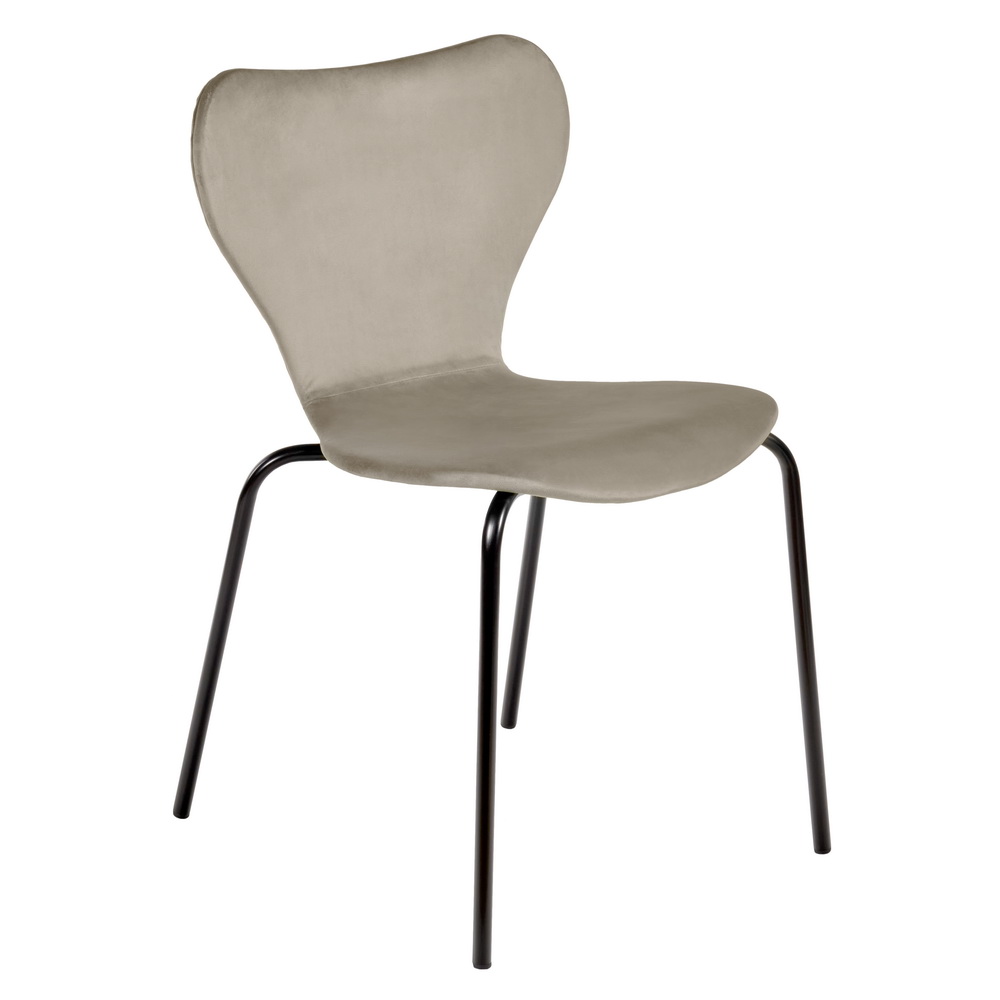 Стул Sevenstar латте велюр с чёрными ножками