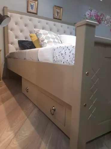 Кровать Дания 4 с мягким изголовьем 1600х2000 с ящиками