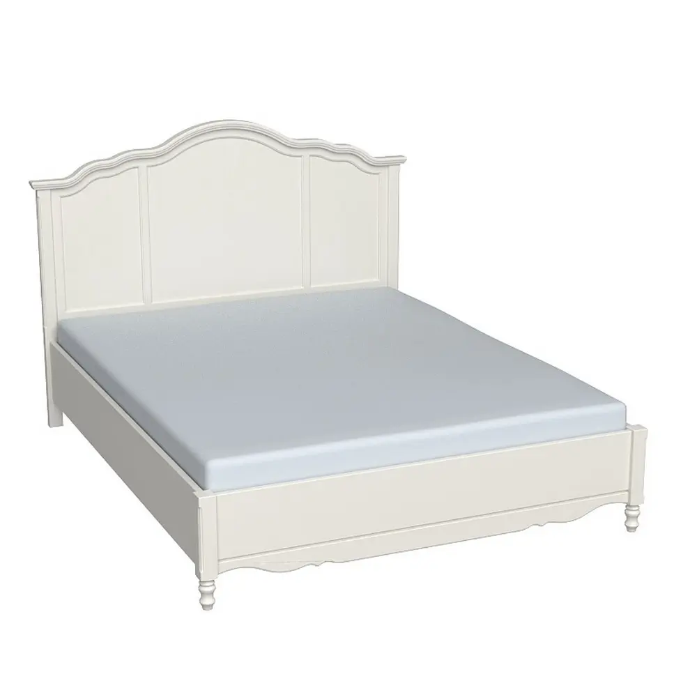 Кровать белая из массива Верден с низким изножьем 180х200