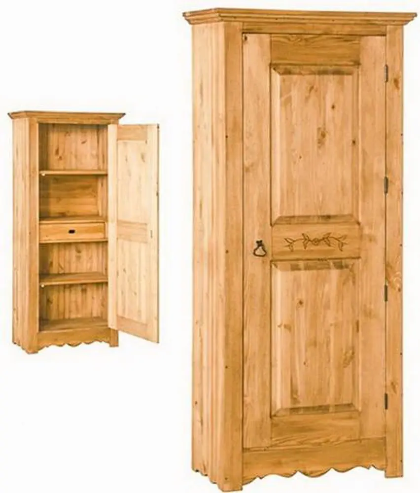 Шкаф для белья ВО194 SC с резьбой на двери