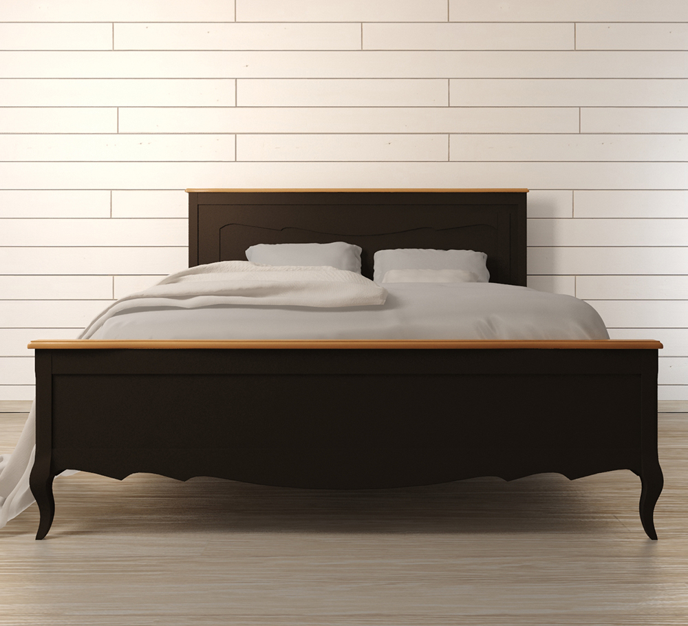 Дизайнерская кровать массив «Leontina Black" 180*200