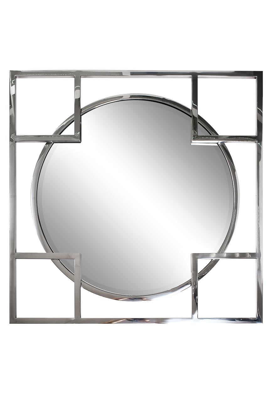 KFE1120 Зеркало квадратное в металлической раме, цвет хром