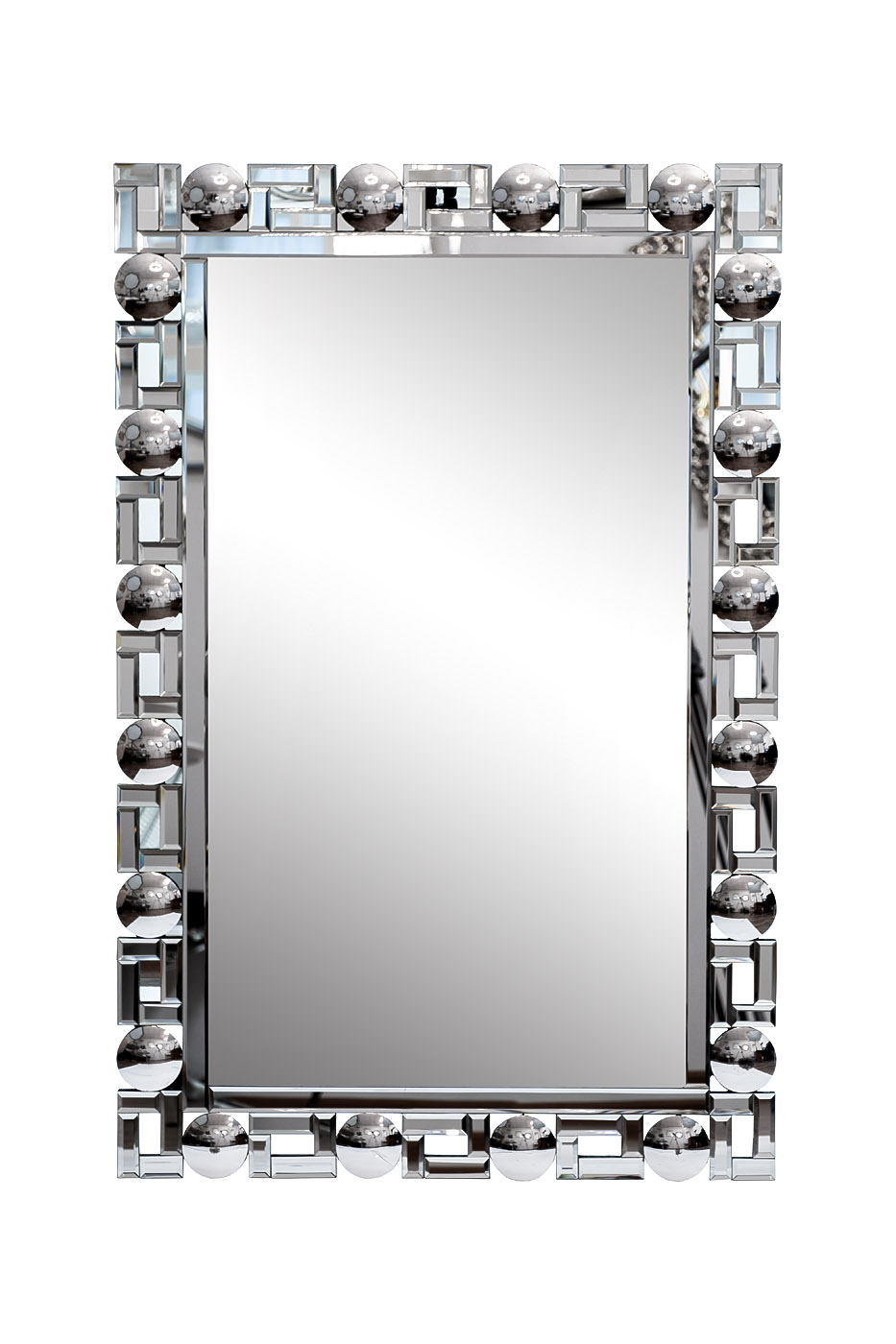 50SX-9302 Зеркало прямоугольное, рама с зеркальными вставками 