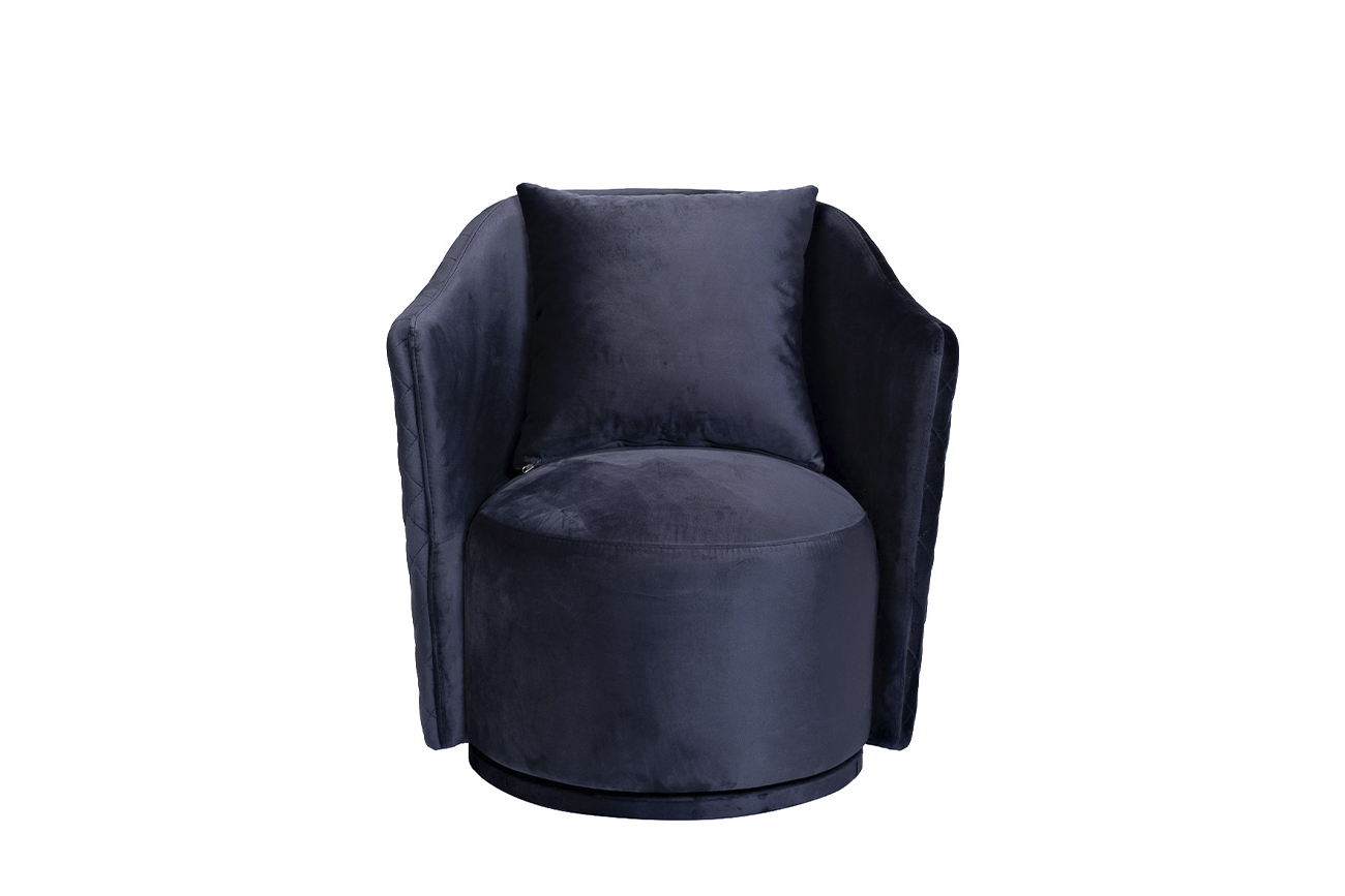 Кресло Verona Basic вращающееся, велюр темно-синий Bel18