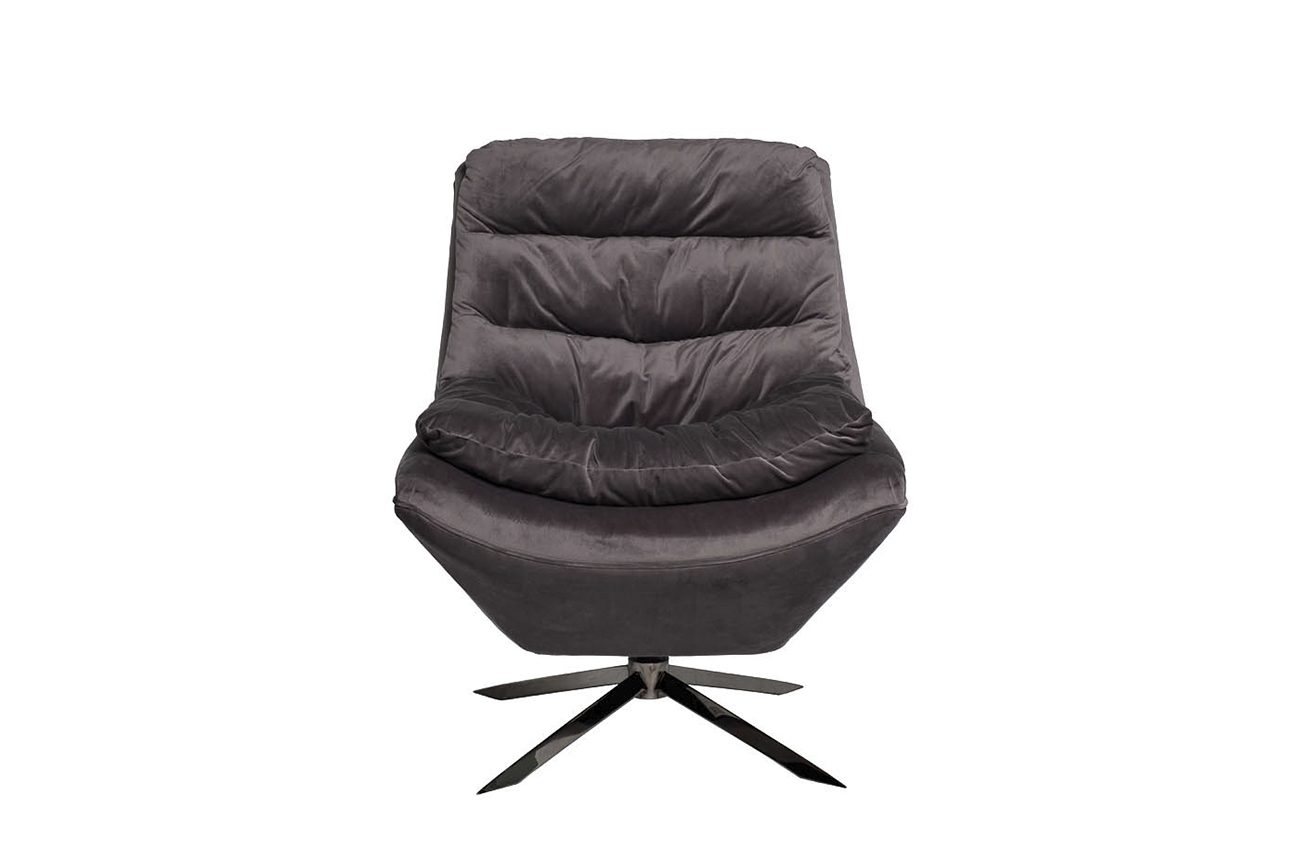 48MY-KRES-2729 SER Кресло вращающееся, велюр серый 