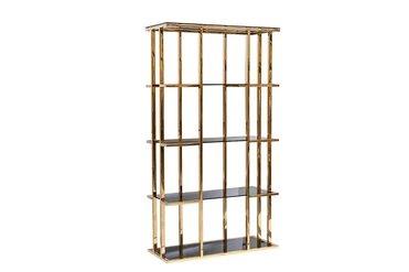 46AS-SH1537-GOLD Стеллаж золотистый/темн.ст. 