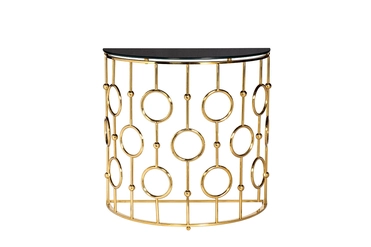 GY-CST8040GOLD Консоль, стекло черное/ золото 