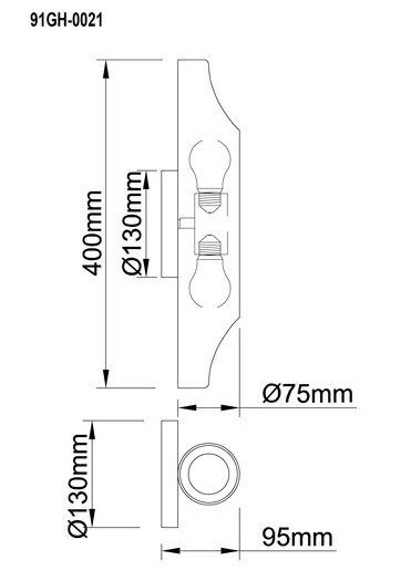 91GH-0021 Бра металлическое черное/ золотое