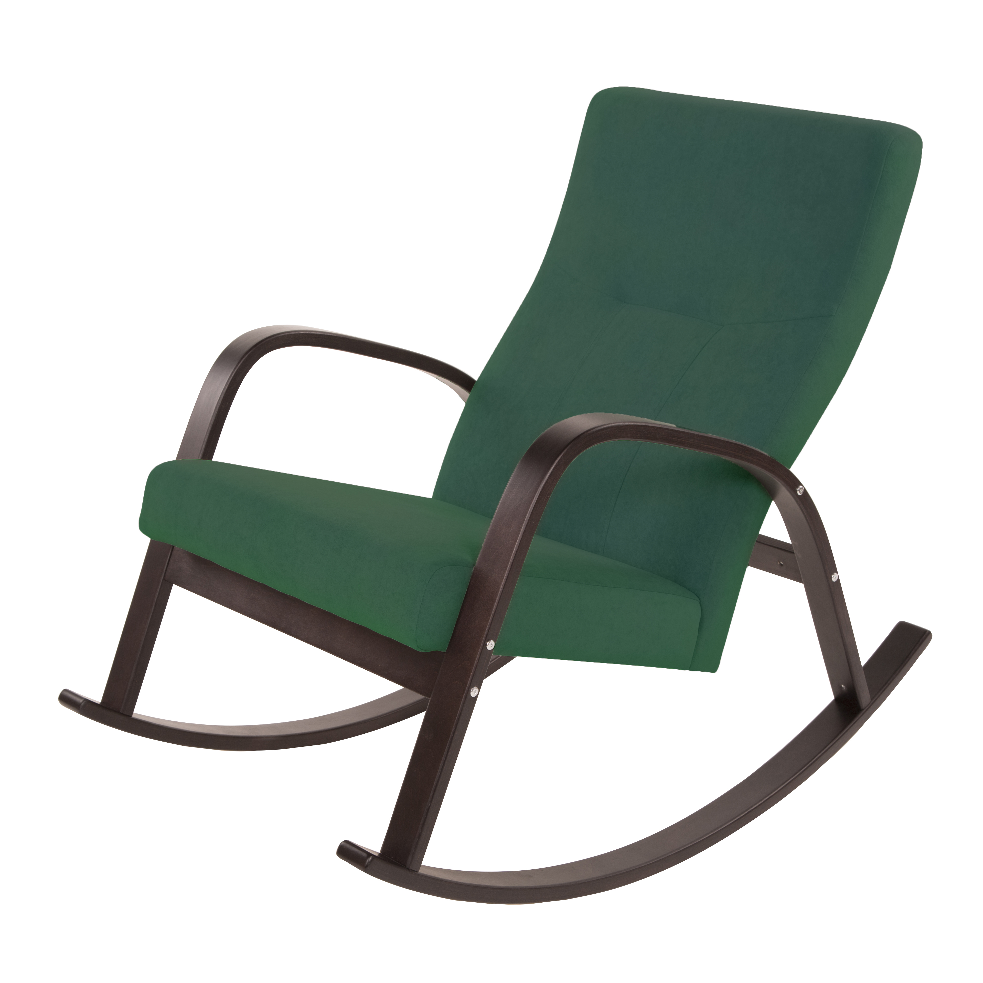 кресло-качалка Ирса  Фреш 25 зелёный каркас  Орех