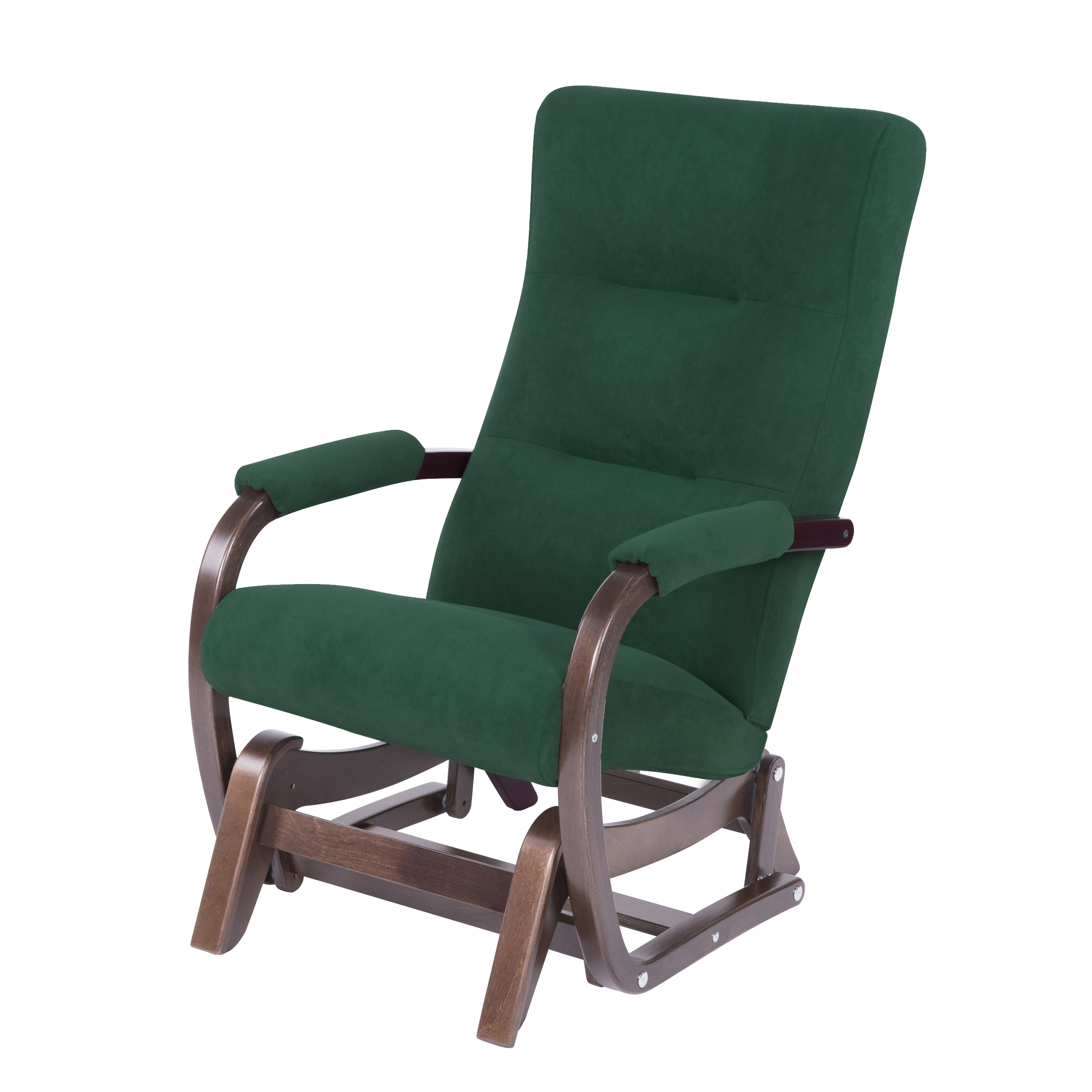 кресло-качалка глайдер Мэтисон 2  Фреш 25 зелёный каркас  Орех