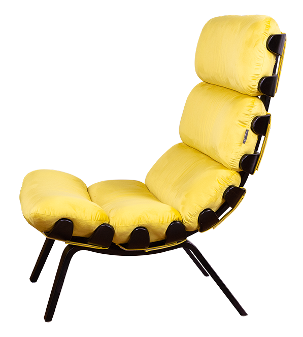 кресло Ессей  Желтый каркас  Чёрный