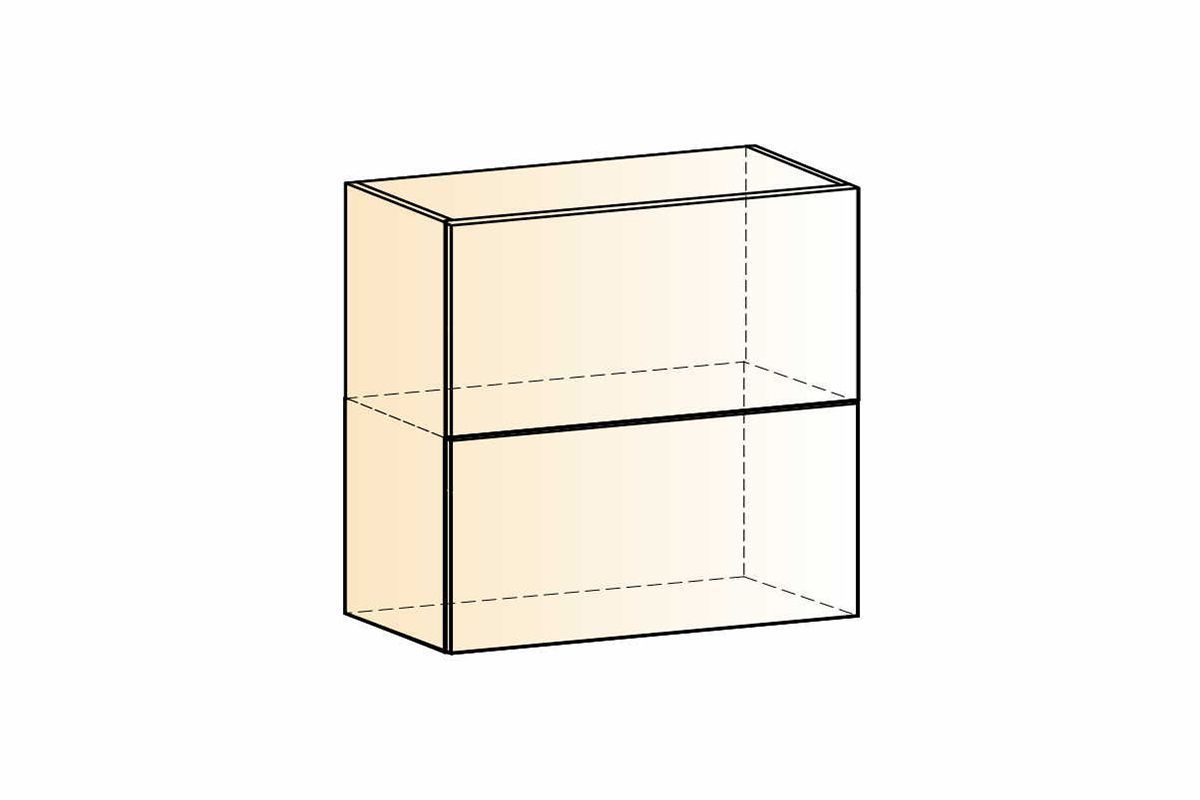 Бостон Шкаф навесной L800 Н720 (2 дв. гл. гориз.)