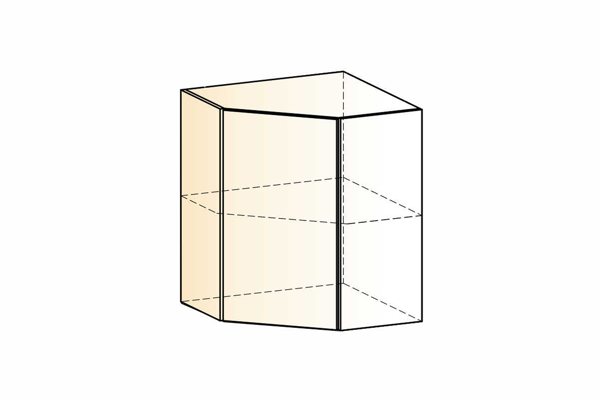 Бостон Шкаф навесной угл. L600х600 Н720 (1 дв. гл.)