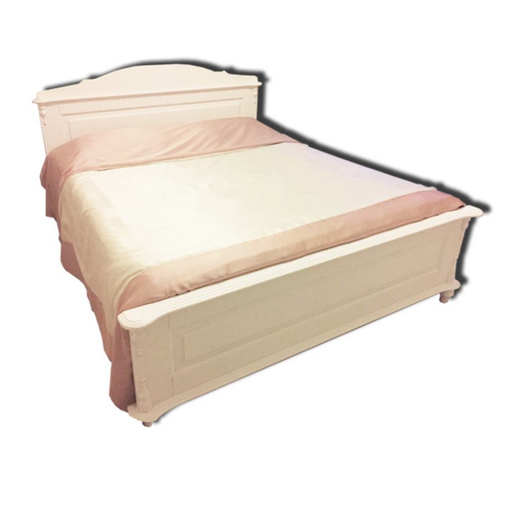 Кровать светлая двуспальная Скандия 1800х2000 с низкой спинкой милан светлый (выставочный образец)