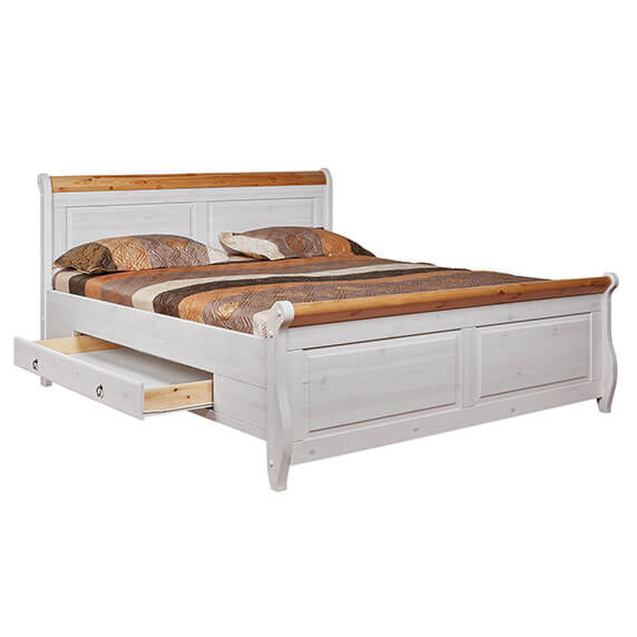 Кровать "Мальта" М-160 с ящиками (антик)