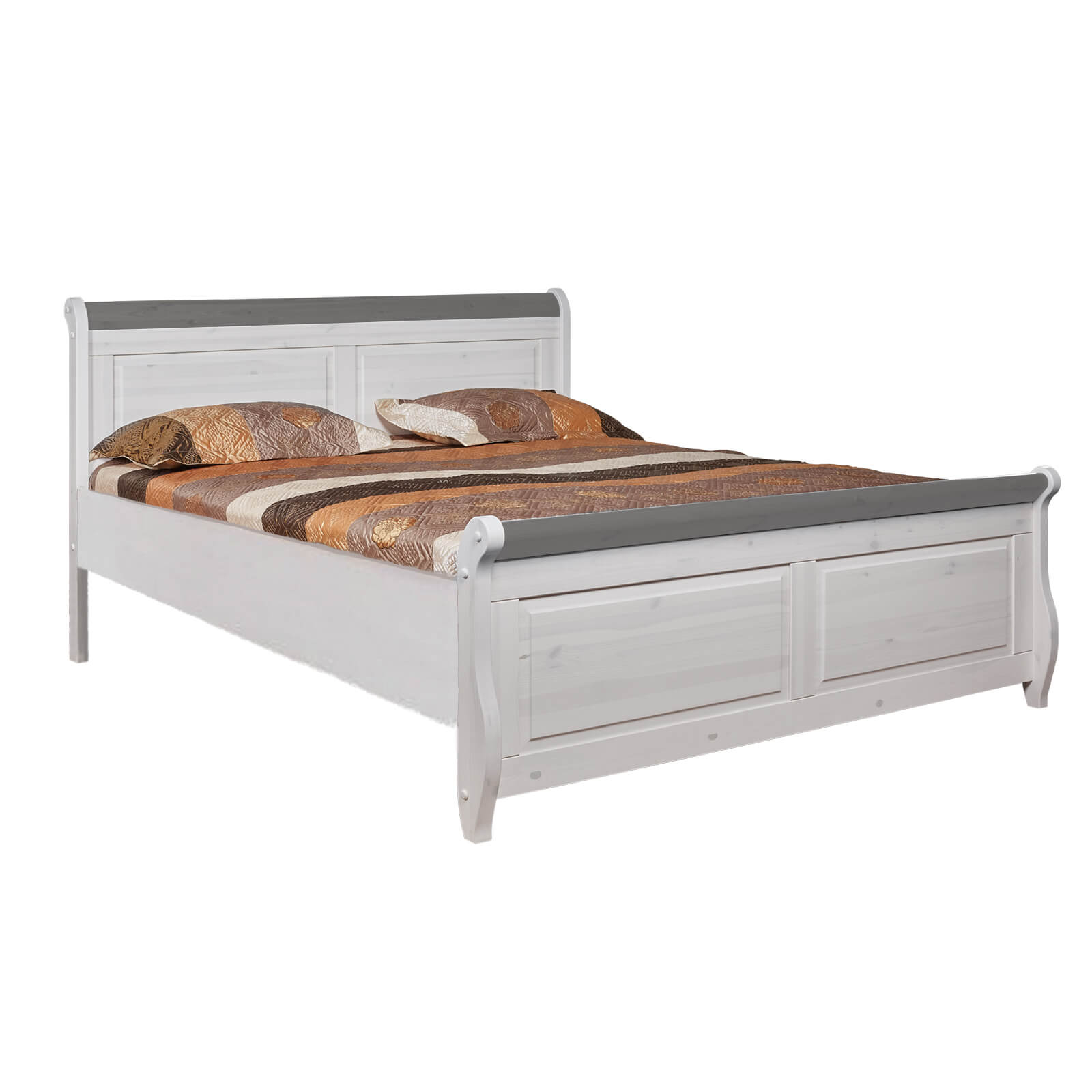 Кровать "Мальта" М-160 без ящиков (серый)